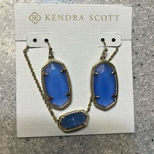 Kendra Scott Blue Drop Earring and Pendant Necklace
